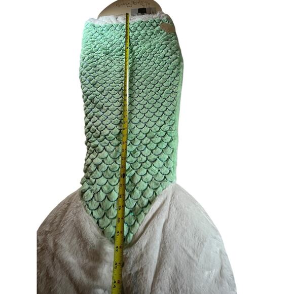 Cynthia Rowley Sequins Mermaid Tail Green Plush Snuggle Sleep Bag Faux Fur New - Picture 4 of 6